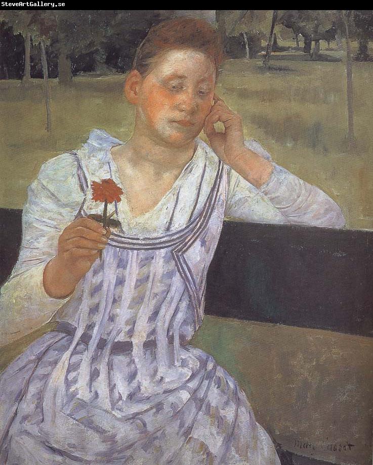 Mary Cassatt Woman taking red Mum